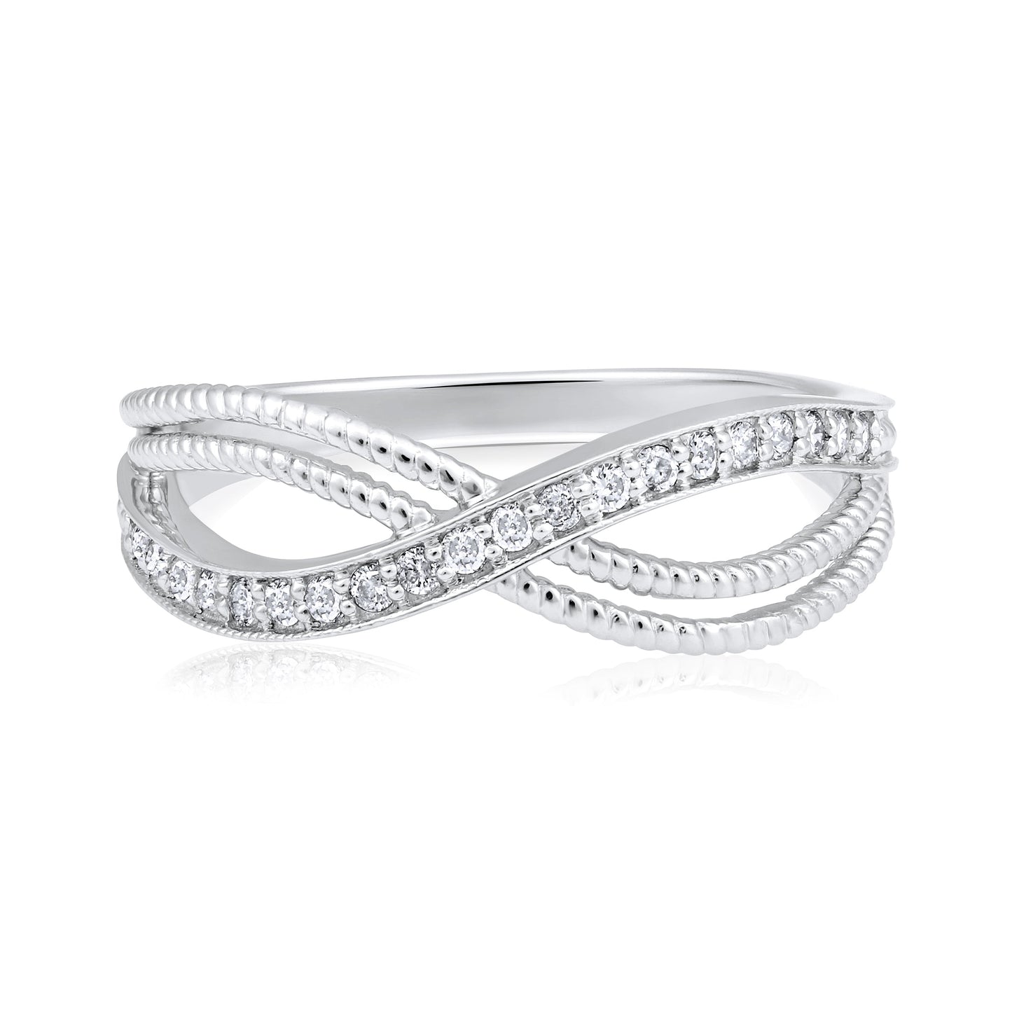 0.15ct Natural Diamond Solid Gold Infinity Ring