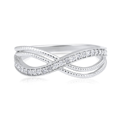 0.15ct Natural Diamond Solid Gold Infinity Ring