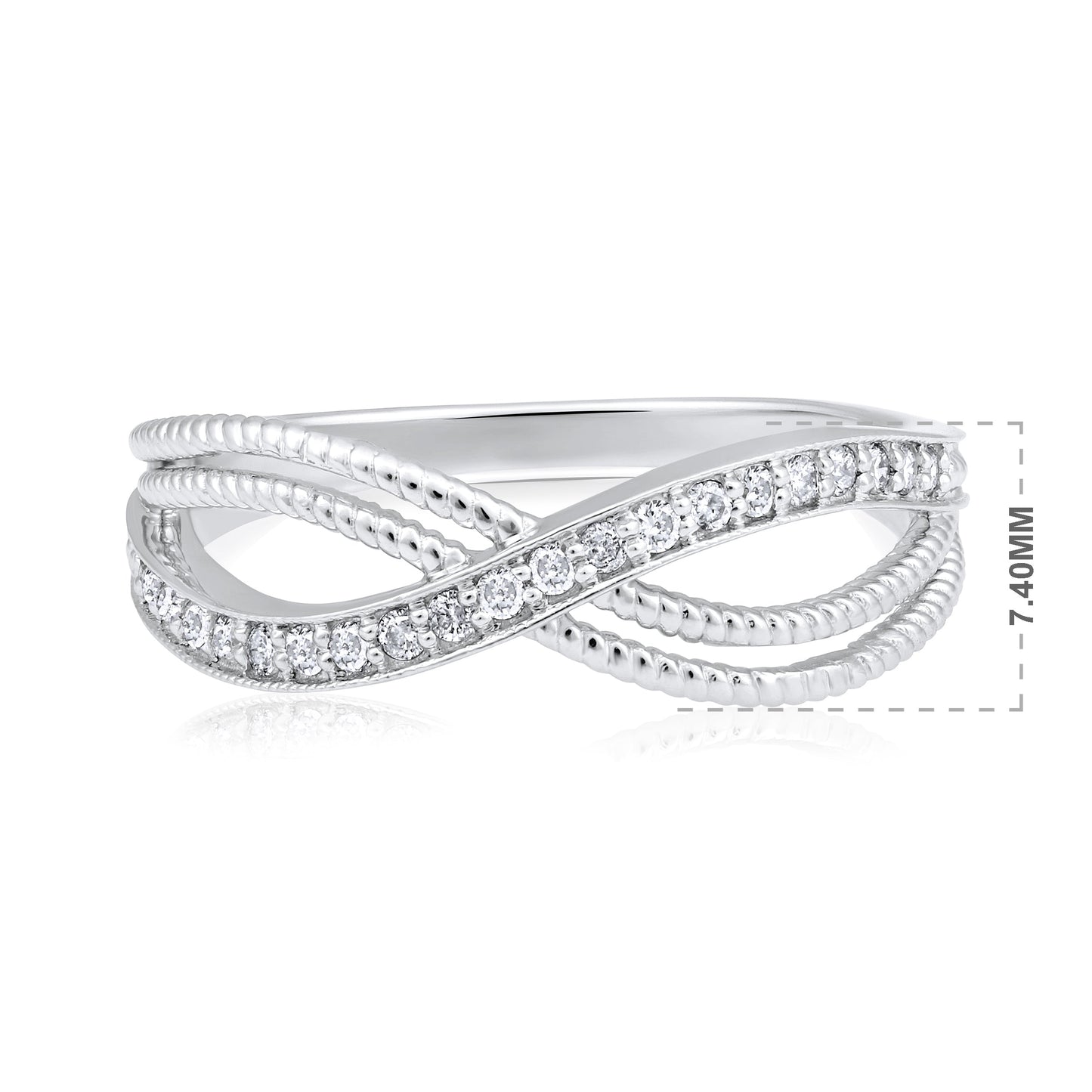 0.15ct Natural Diamond Solid Gold Infinity Ring
