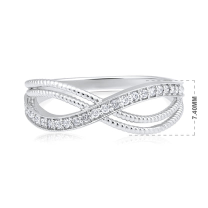 0.15ct Natural Diamond Solid Gold Infinity Ring