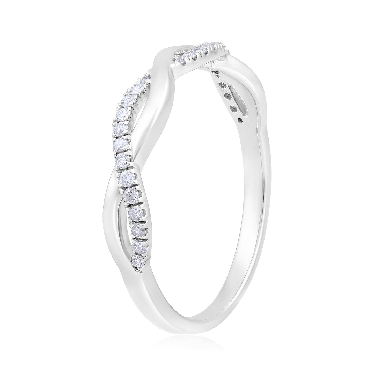 0.16ct Natural Diamond Solid Gold Infinity Band Ring