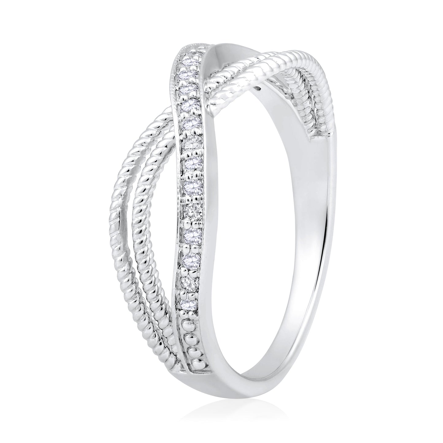 0.15ct Natural Diamond Solid Gold Infinity Ring