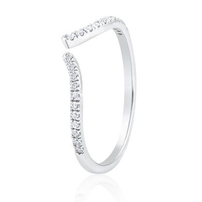 0.16ct Natural Diamond Solid Gold Curved Open Ring