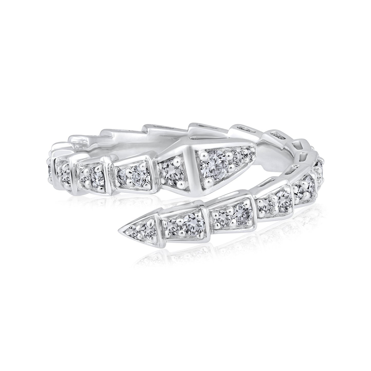 0.7ct Natural Diamond Solid Gold Serpenti Viper Snake Ring