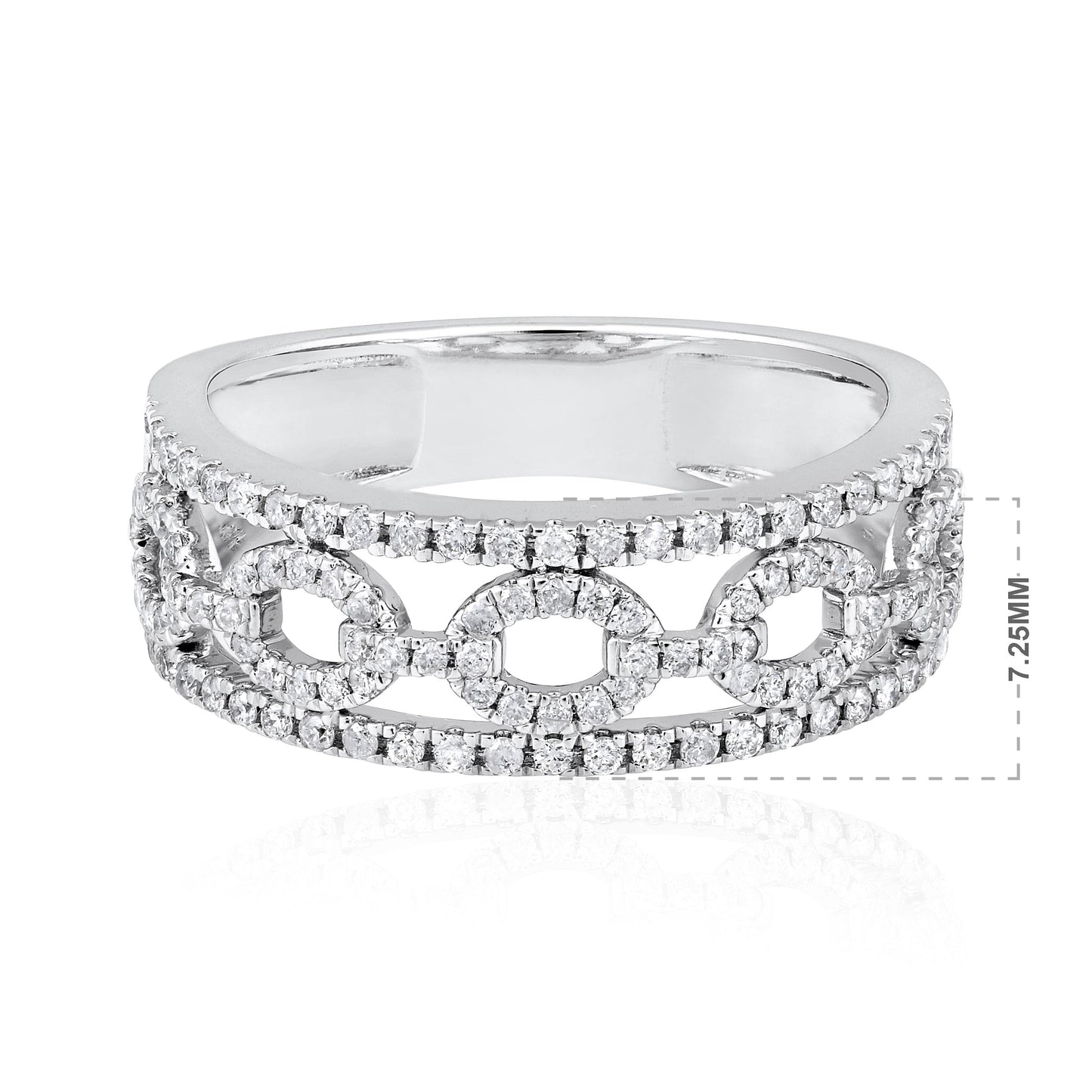 Solid Gold 0.5ct Natural Diamond Crown Link Band Ring