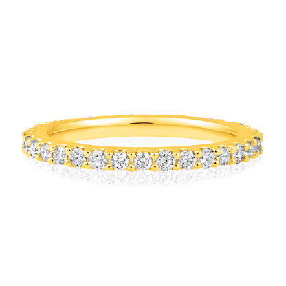 Solid Gold 0.8ct Natural Diamond Eternity Band Ring