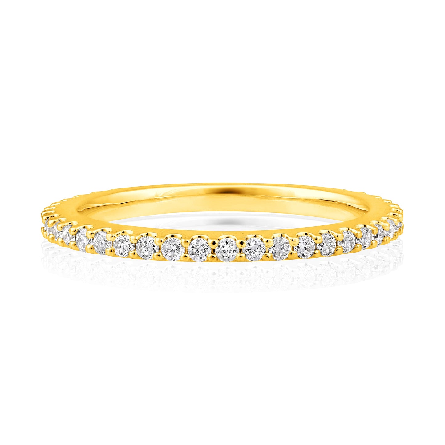 Solid Gold 0.1ct Natural Diamond Eternity Band Ring