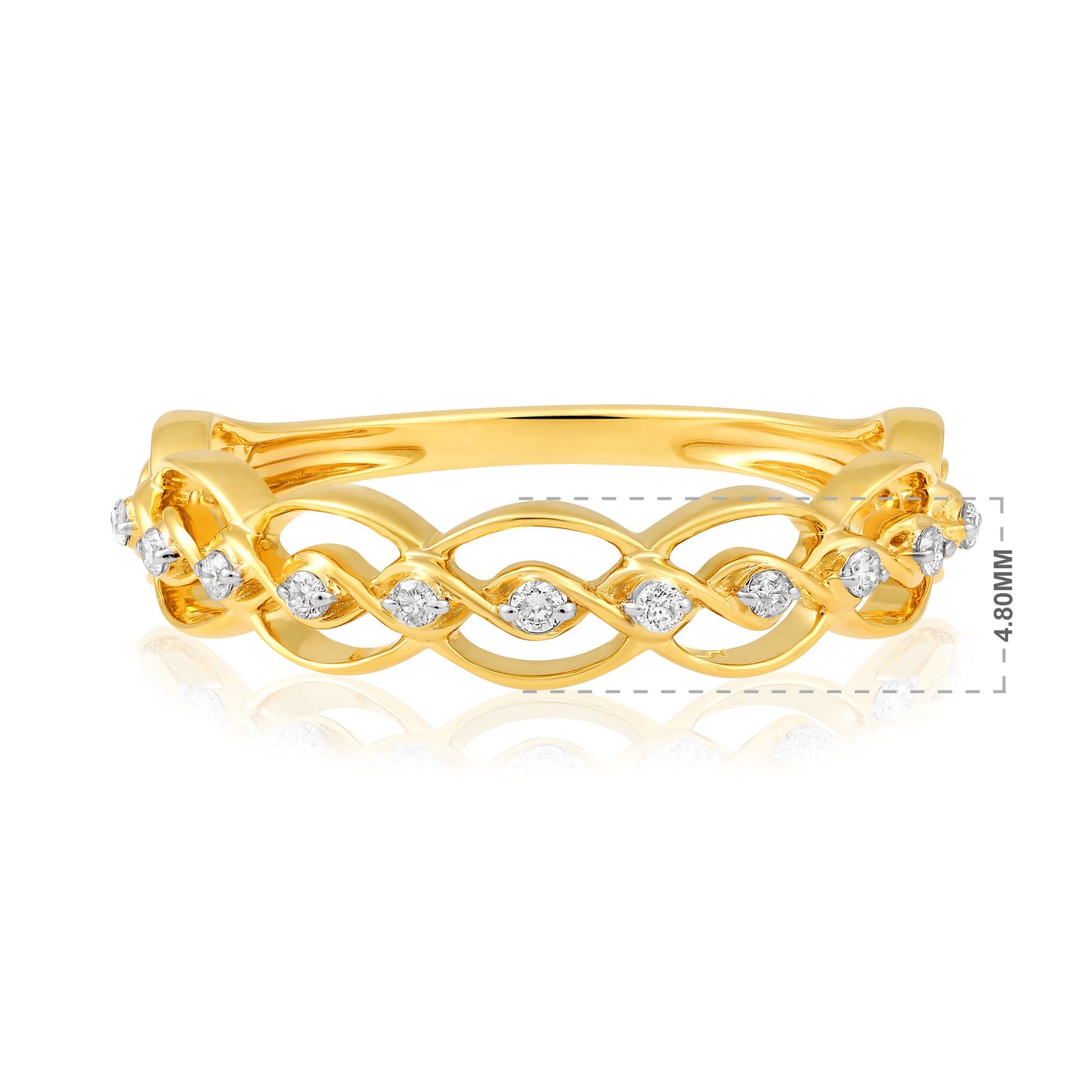 0.15ct Natural Diamond Solid Gold Loop Ring