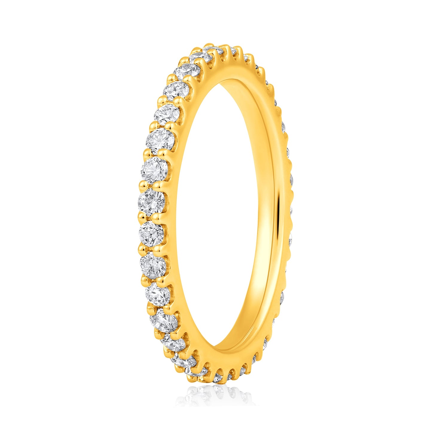 Solid Gold 0.8ct Natural Diamond Eternity Band Ring