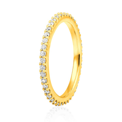 Solid Gold 0.1ct Natural Diamond Eternity Band Ring