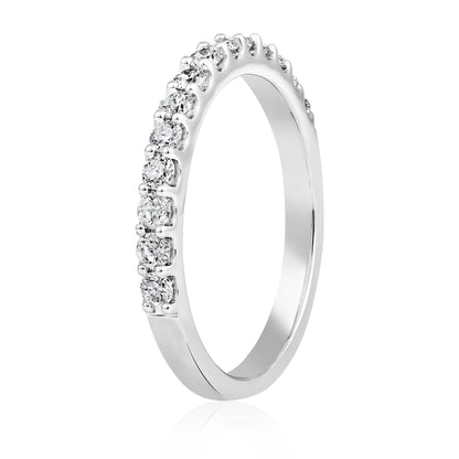 Solid Gold 0.5ct Natural Diamond Thin Single Half Band Ring