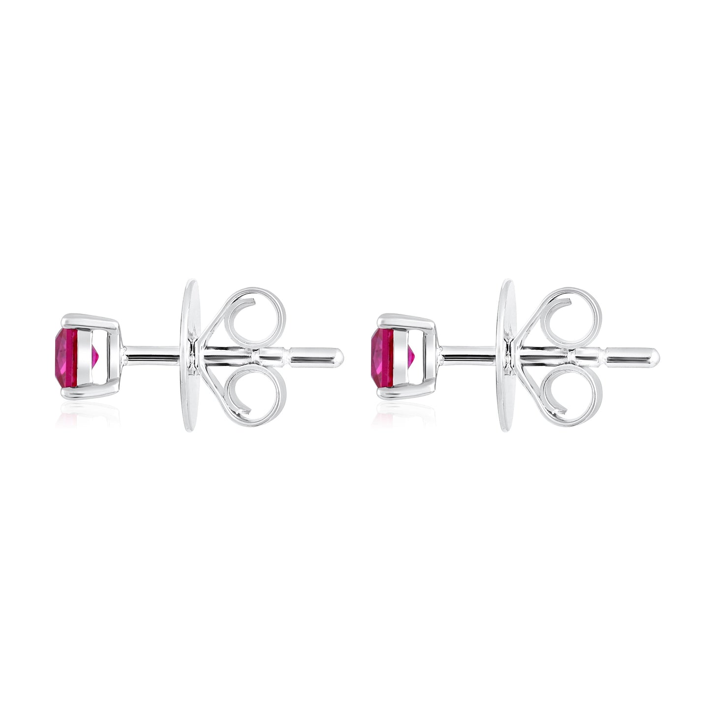 Solid Gold 0.56ct Ruby Square Stud Earrings