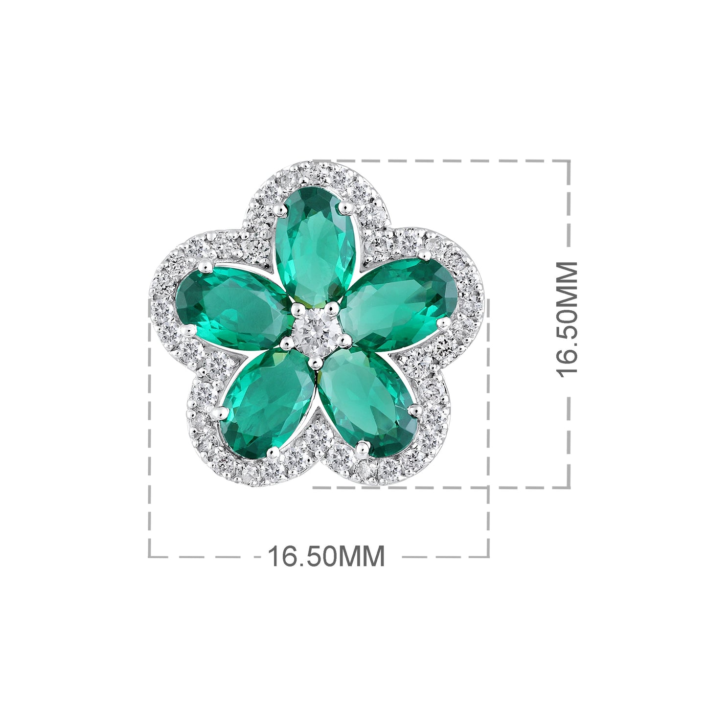 Solid Gold 4.44ct Natural Diamond w/ EMD Oval Stud Earrings
