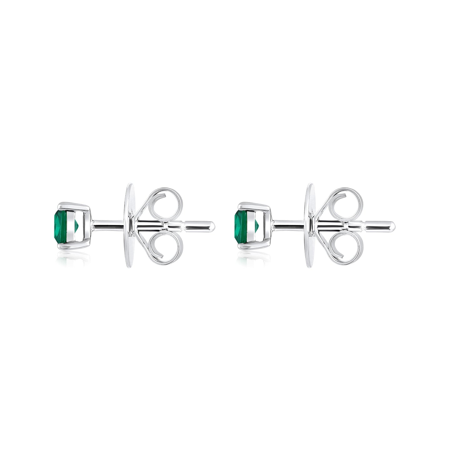 Solid Gold 0.4ct Emerald Square Stud Earrings