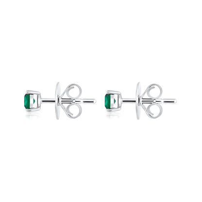 Solid Gold 0.4ct Emerald Square Stud Earrings