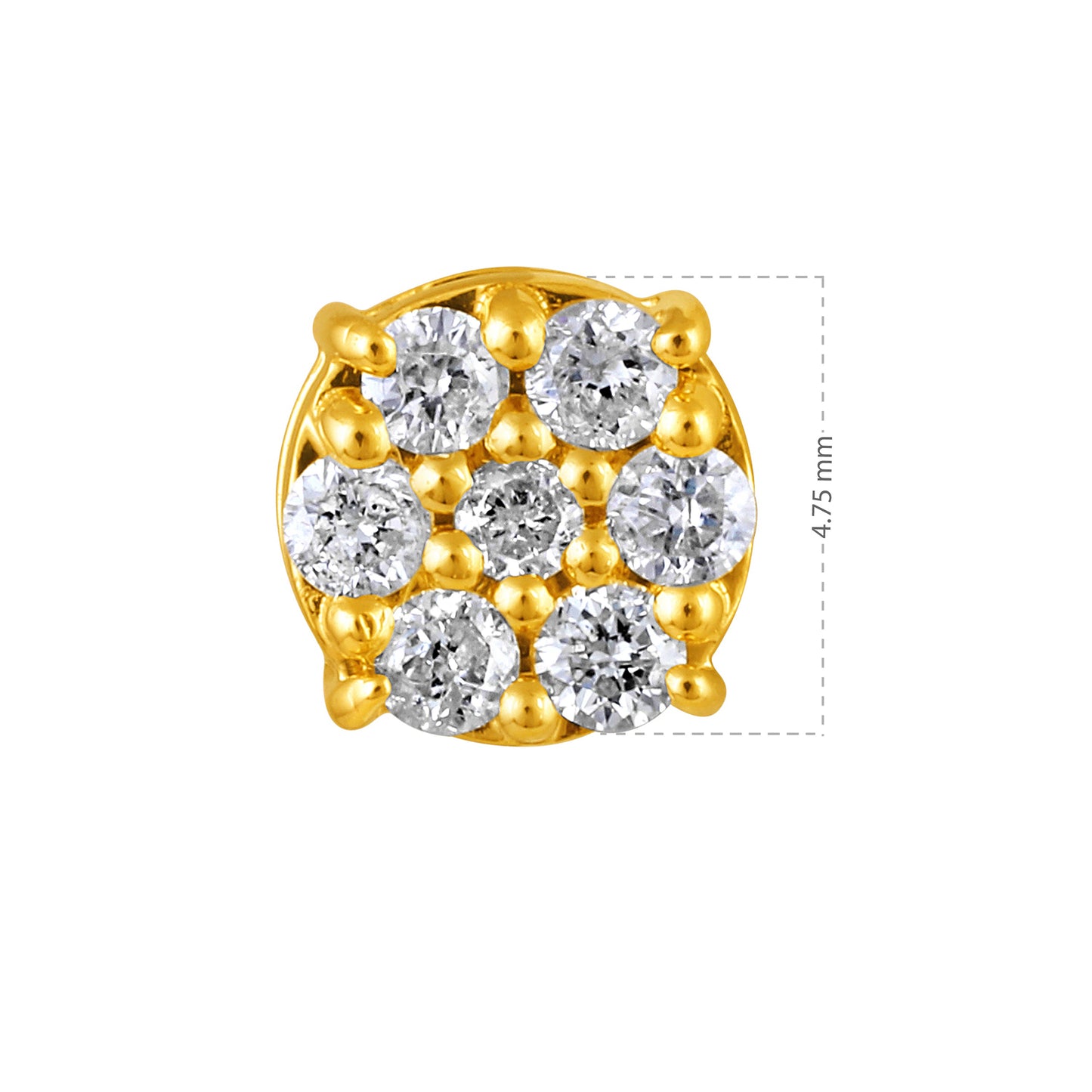 Solid Gold 0.18ct Natural Diamond Small Round Stud Earrings