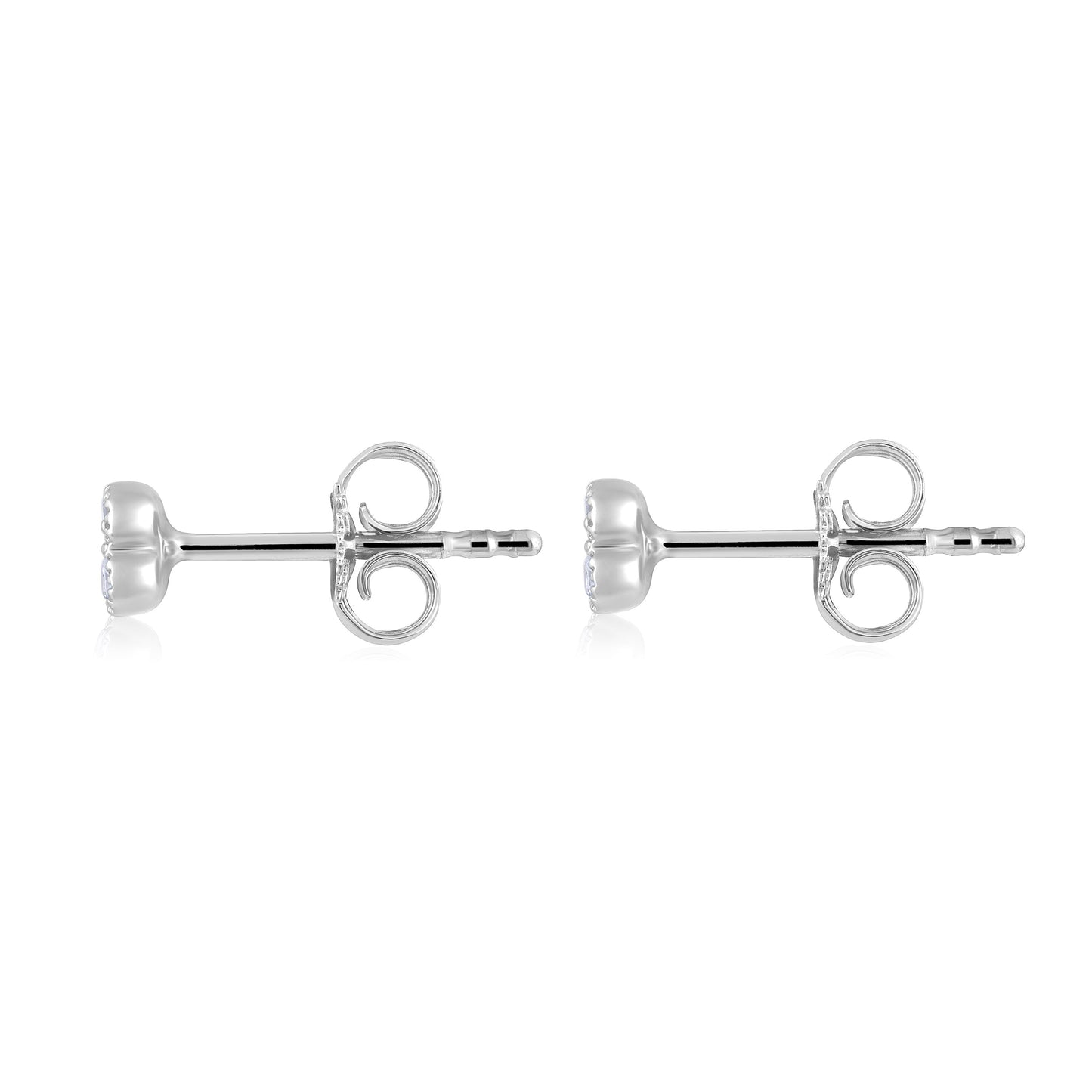 Solid Gold 0.14ct Natural Diamond Clover Multi Pierecing Stud Earrings