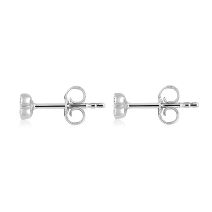Solid Gold 0.14ct Natural Diamond Clover Multi Pierecing Stud Earrings