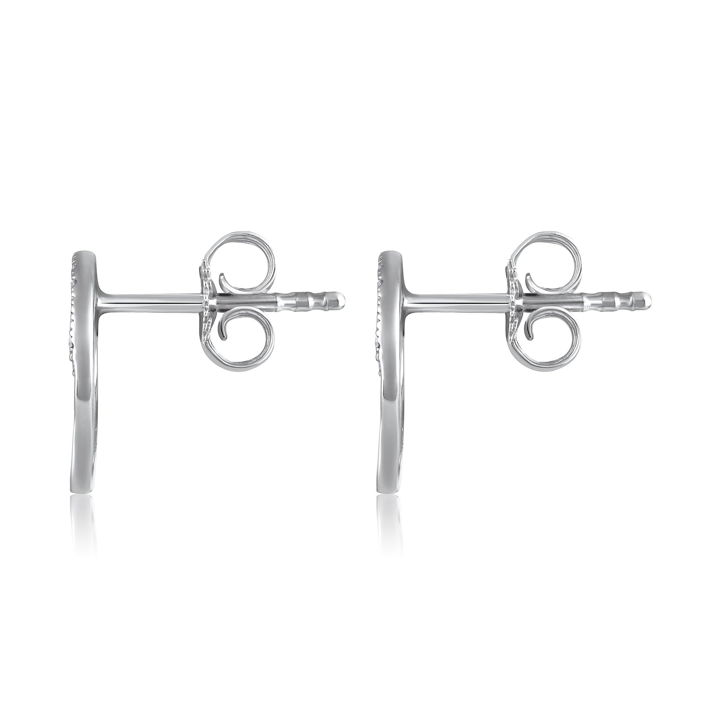 Solid Gold Natural Diamond Skull Small Charm Stud Earrings