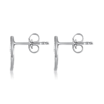 Solid Gold Natural Diamond Skull Small Charm Stud Earrings