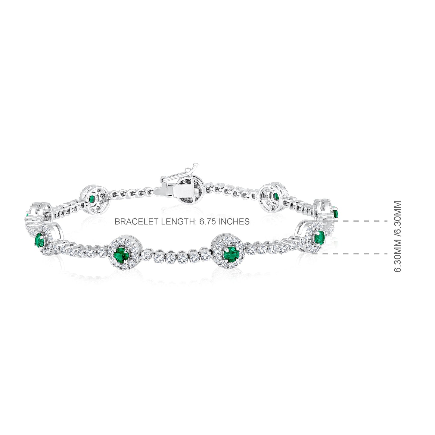 Solid Gold 2.7ct Natural Diamond w/ Emerald Bracelet
