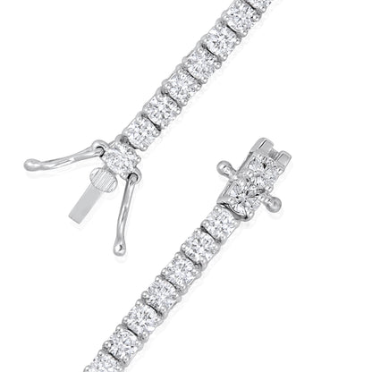 Solid Gold 4ct Natural Diamond 2.85mm 4 Prong Tennis Bracelet