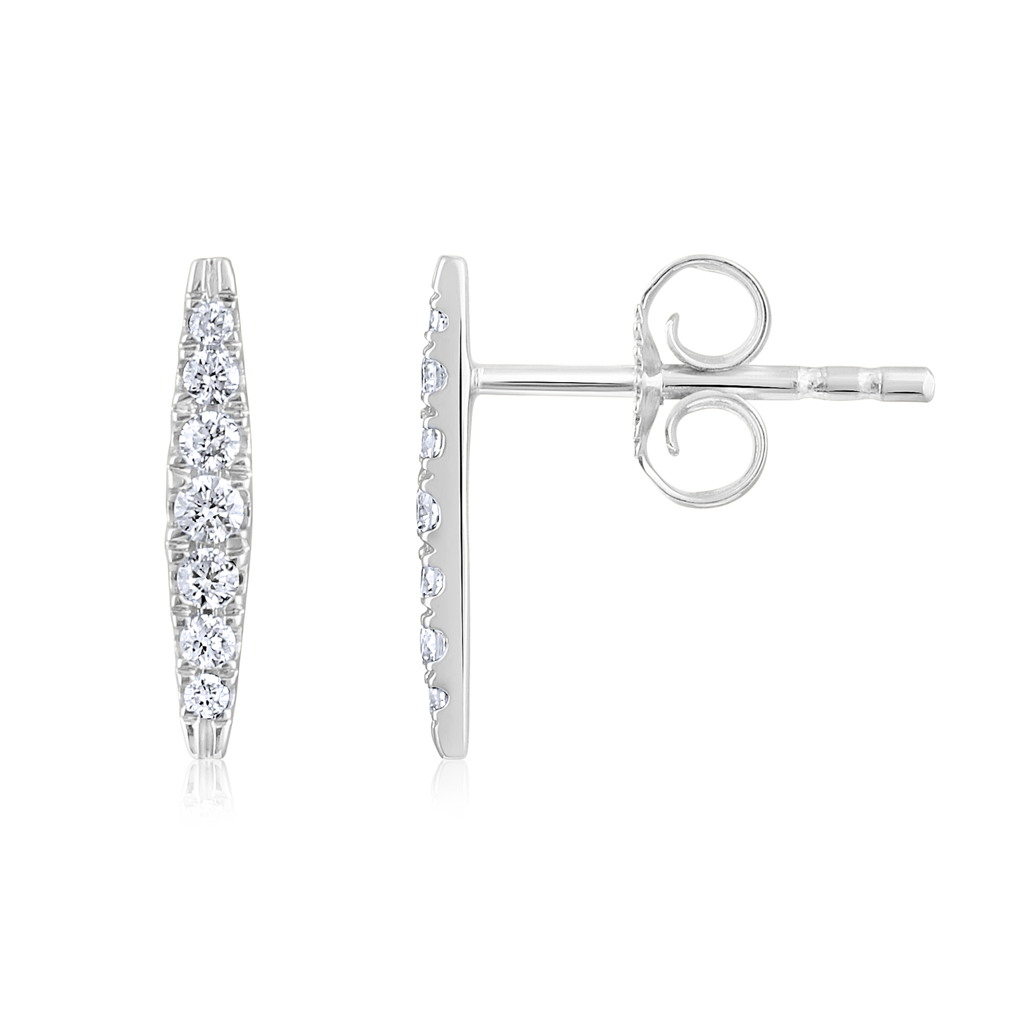 Solid Gold 0.2ct Natural Diamond Drop Multi Pierce Stud Earrings