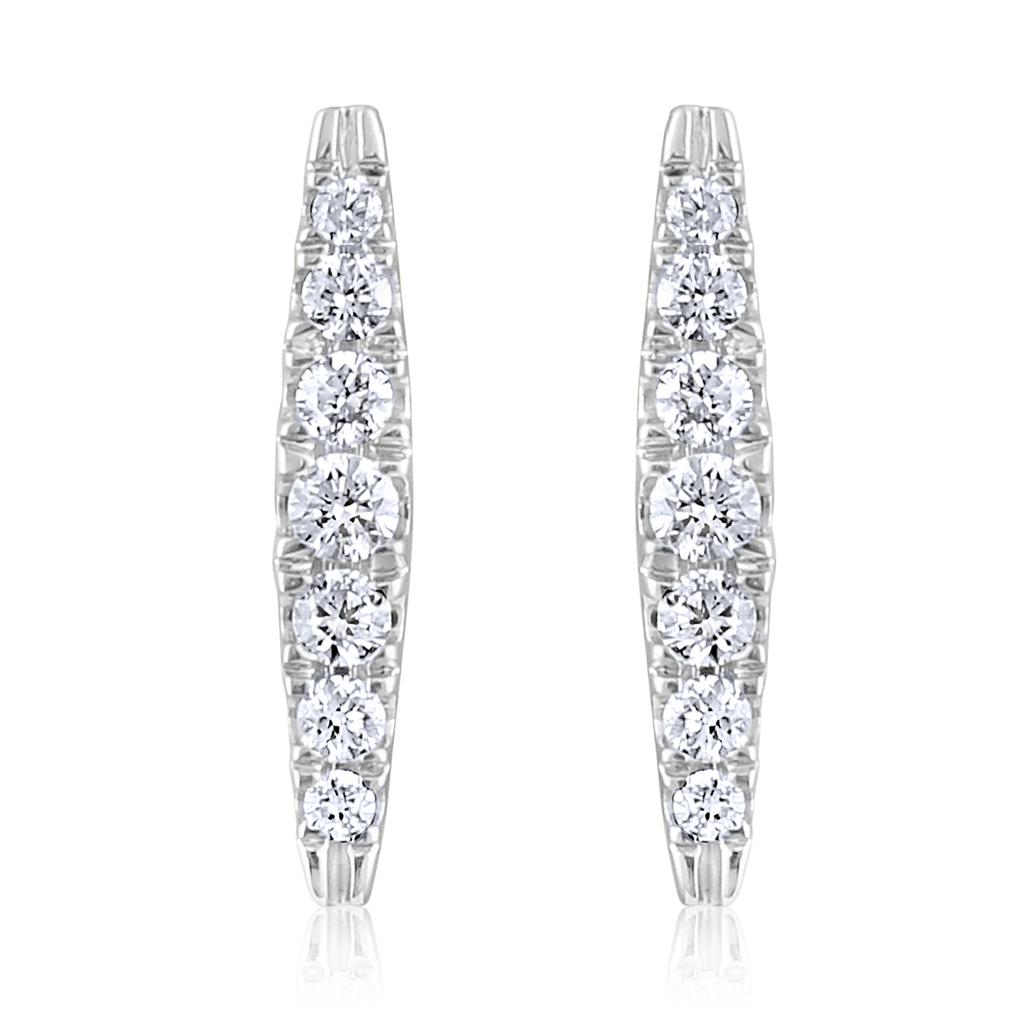 Solid Gold 0.2ct Natural Diamond Drop Multi Pierce Stud Earrings