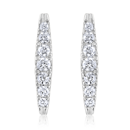 Solid Gold 0.2ct Natural Diamond Drop Multi Pierce Stud Earrings