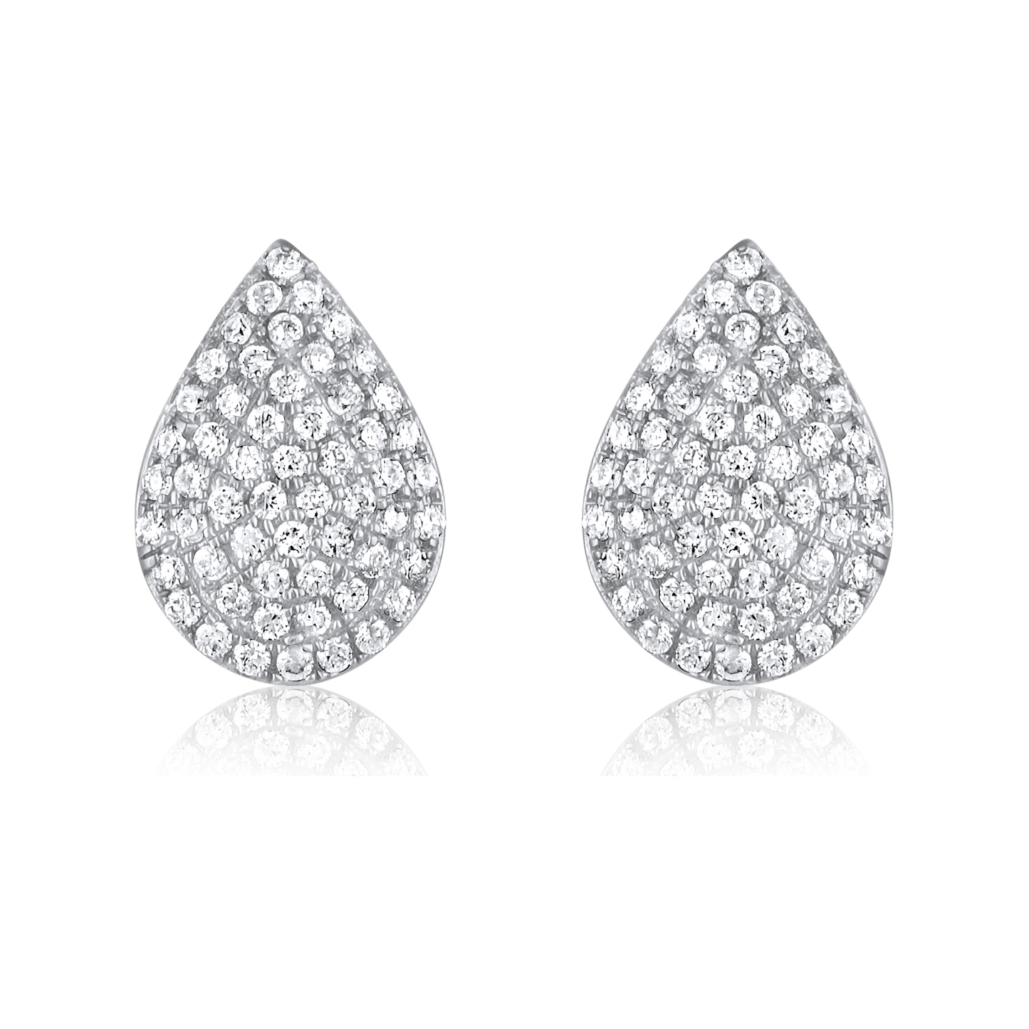 Solid Gold 0.22ct Natural Diamond Drop Tear Pear Studded Stud Earrings