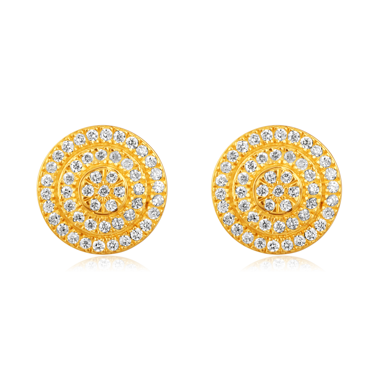 Solid Gold 0.2ct Natural Diamond Round Studded Stud Earrings