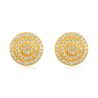 Solid Gold 0.2ct Natural Diamond Round Studded Stud Earrings