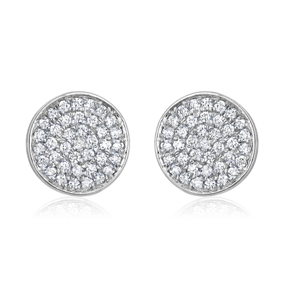 Solid Gold 0.1ct Natural Diamond Round Studded Stud Earrings