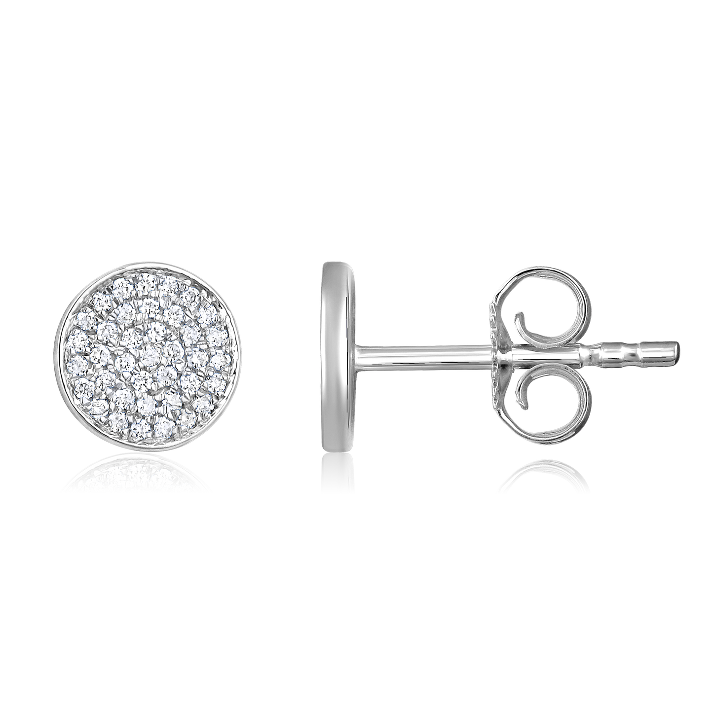 Solid Gold 0.1ct Natural Diamond Round Studded Stud Earrings