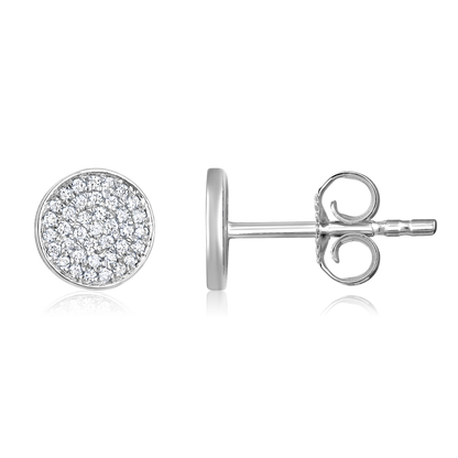 Solid Gold 0.1ct Natural Diamond Round Studded Stud Earrings