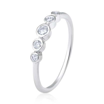 Solid Gold 0.3ct Natural Diamond Bezel Band Ring