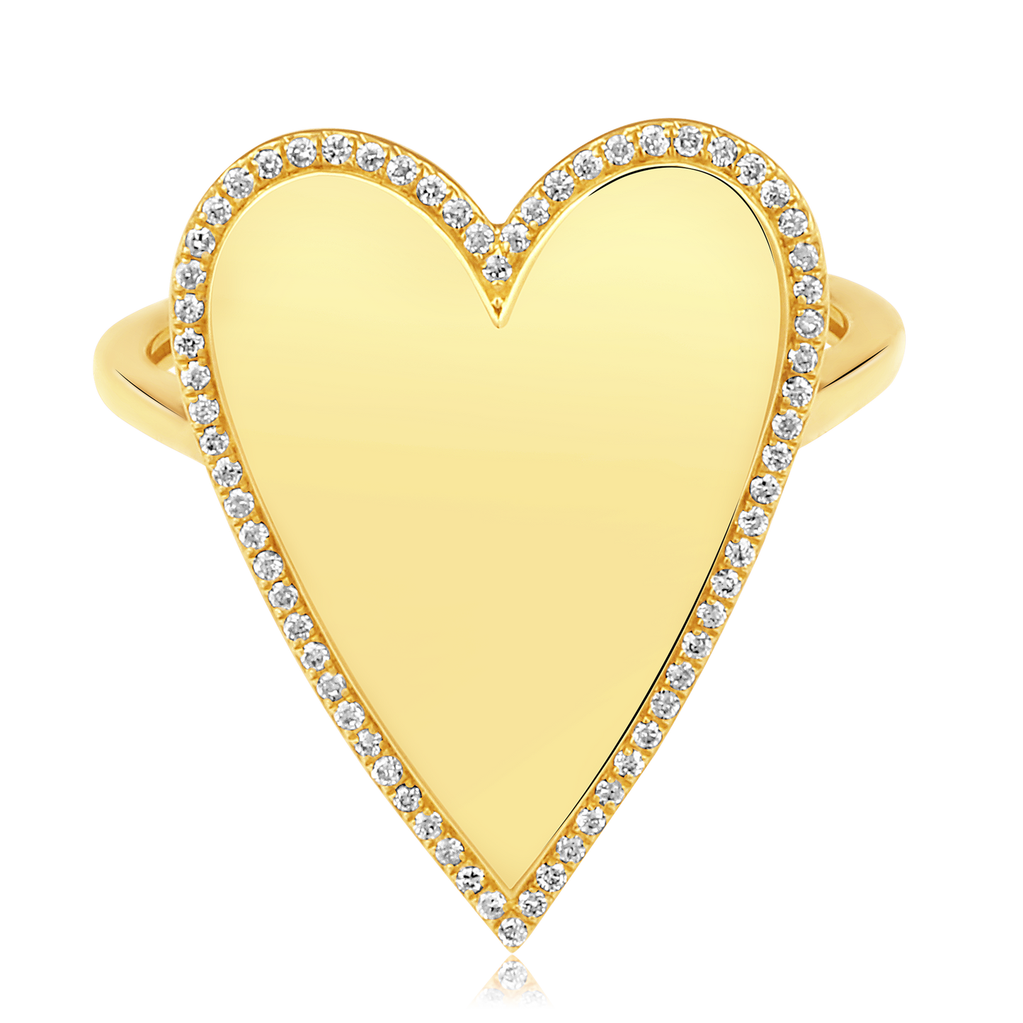 Solid Gold 0.11ct Natural Diamond Halo Heart Bubble Ring