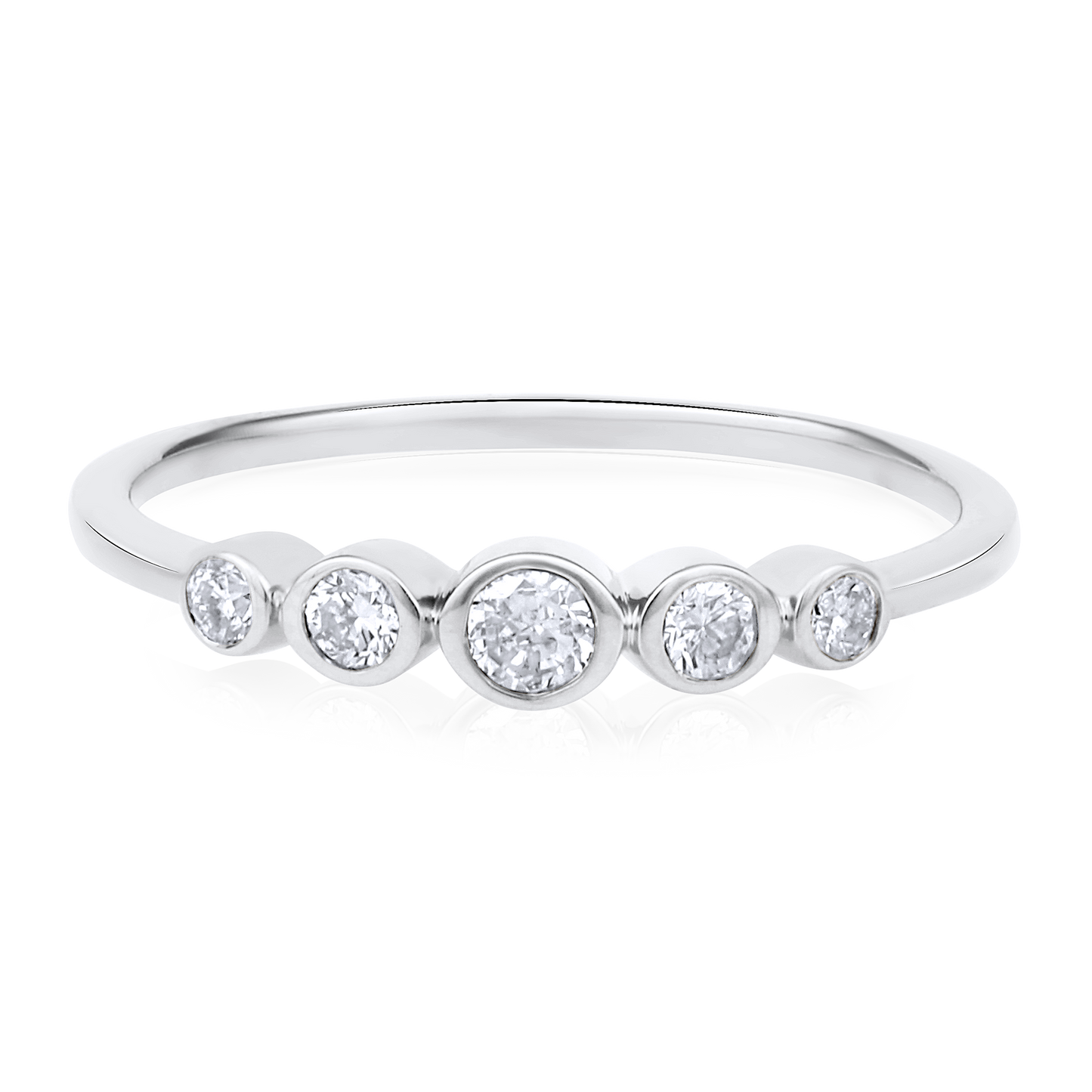 Solid Gold 0.3ct Natural Diamond Bezel Band Ring