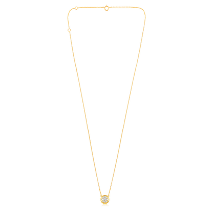 Solid Gold 0.3ct Natural Diamond Round Solitaire Pendant Necklace