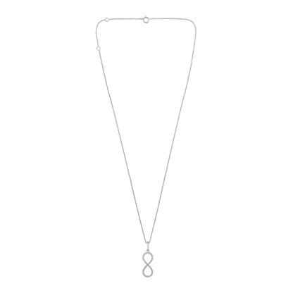 Solid Gold 0.1ct Natural Diamond Infinity Vertical Charm Necklace