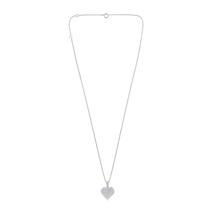 Solid Gold 0.2ct Natural Diamond Heart Love Studded Small Charm Necklace