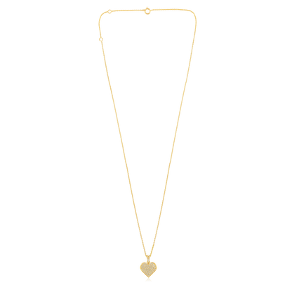 Solid Gold 0.2ct Natural Diamond Heart Love Charm Pendant Necklace