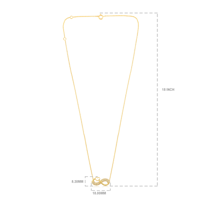 Solid Gold 0.2ct Natural Diamond Infinity Heart Cluster Charm Necklace