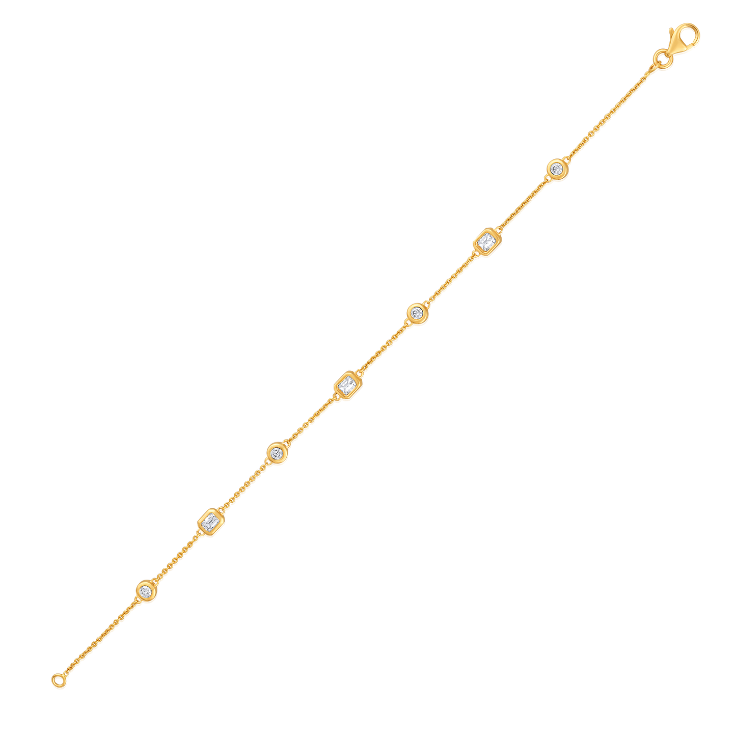 Solid Gold 1ct Natural Diamond Emerald Chain By Yard Station Bracelet