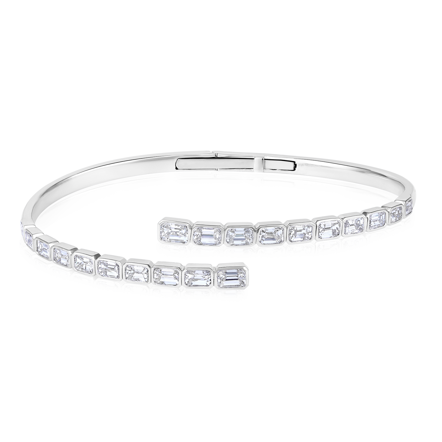 Solid Gold 4.7ct Natural Diamond Bangle Open Wrap Twist Bracelet