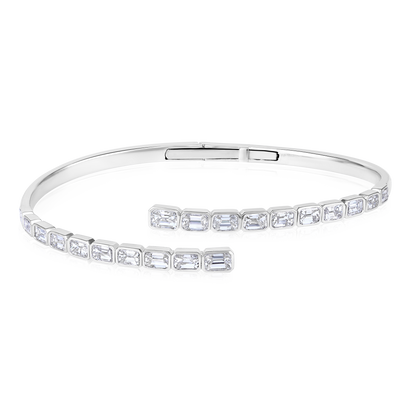 Solid Gold 4.7ct Natural Diamond Bangle Open Wrap Twist Bracelet
