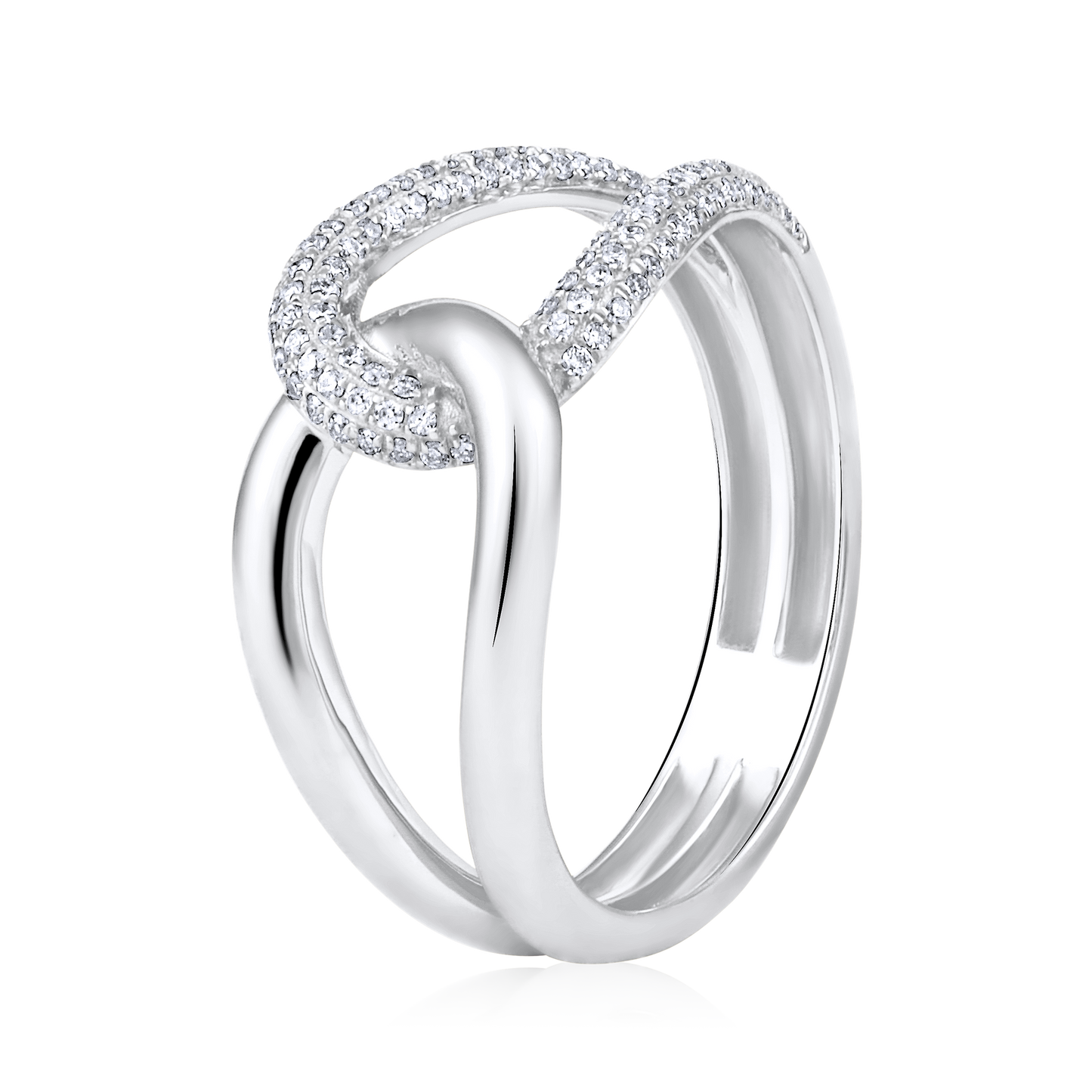 Solid Gold 0.2ct Natural Diamond Infiniti Link Intertwined Ring