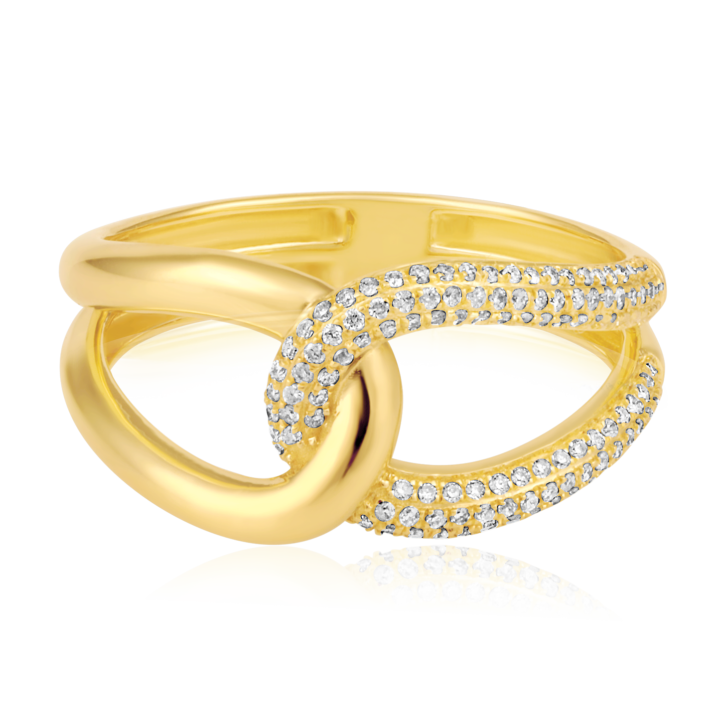 Solid Gold 0.21ct Natural Diamond Infinity Knot Twisted Intertwined Ring