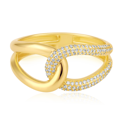 Solid Gold 0.21ct Natural Diamond Infinity Knot Twisted Intertwined Ring