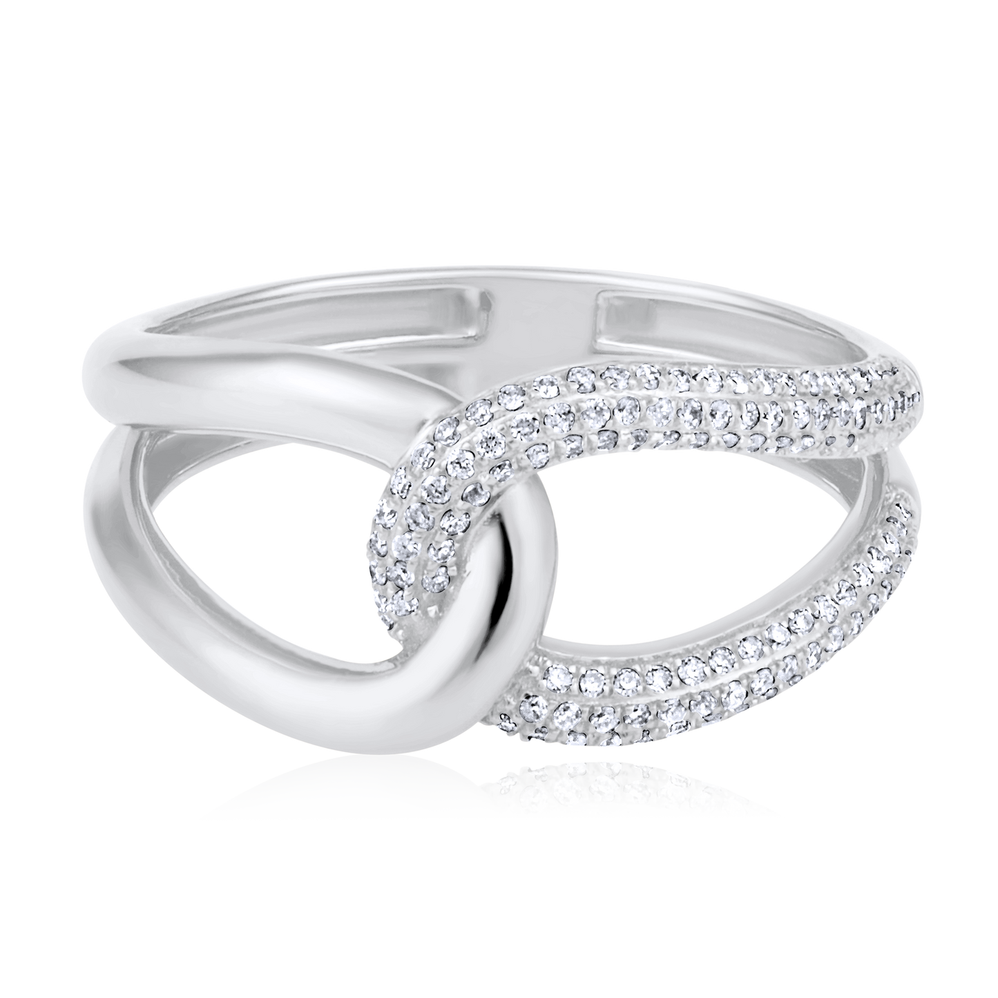 Solid Gold 0.2ct Natural Diamond Infiniti Link Intertwined Ring